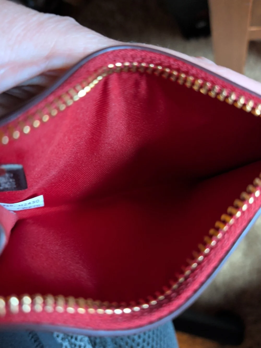 COACH Signature Canvas Card Case with Red Trim